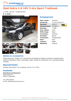 Opel Astra 1.6 16V 3-drs Sport Trekhaak