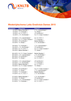 Wedstrijdschema Lotto Eredivisie Dames 2015