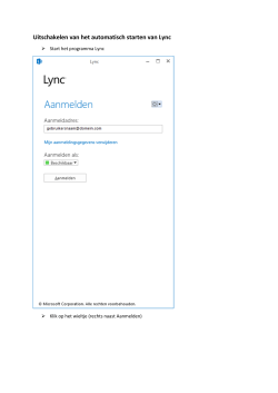 Uitschakelen van het automatisch starten van Lync