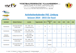Activiteitenkalender PJO Limburg Seizoen 2014 - 2015 (2e
