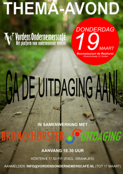 IN SAMENWERKING MET AANVANG 18:30 UUR