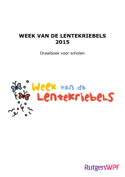 Draaiboek voor scholen - Week van de Lentekriebels