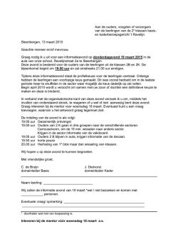 Informatieavond Basis Kader leerjaar 2