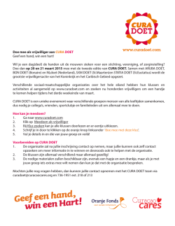 Doe mee als vrijwilliger aan CURA DOET Geef een hand, win een