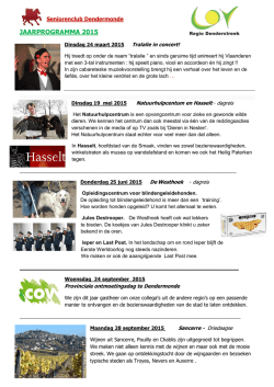 JAARPROGRAMMA 2015 - COV Oost