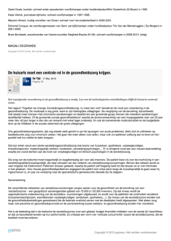 De huisarts moet een centrale rol in de gezondheidszorg