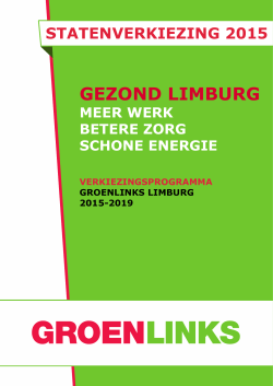Verkiezingsprogramma GroenLinks 2015-2019