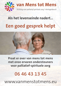 Een goed gesprek helpt - Stichting van Mens tot Mens