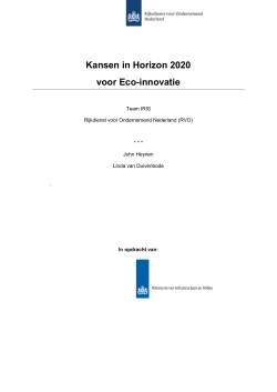 Kansen in Horizon 2020 voor Eco-innovatie