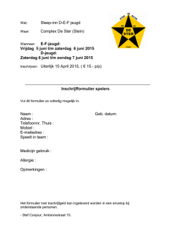 Inschrijfformulier