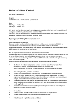 Eindbod cao`s Metaal & Techniek