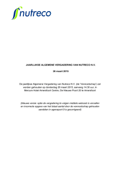 JAARLIJKSE ALGEMENE VERGADERING VAN NUTRECO N.V. 26