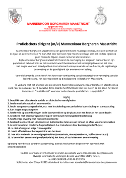 Profielschets dirigent (m/v) Mannenkoor Borgharen Maastricht
