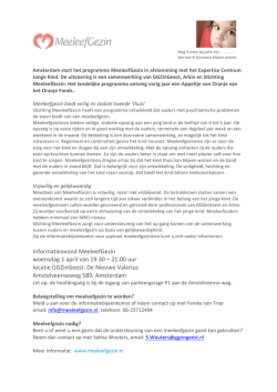 Informatieavond MeeleefGezin woensdag 1 april van