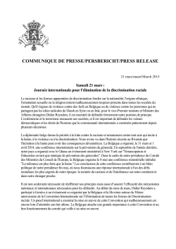 communique de presse/persbericht/press release