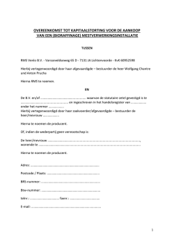 overeenkomst tot kapitaalstorting voor de aankoop