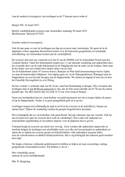 informatie excursie Amsterdam 3 mavo/vmbo-tl