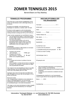 inschrijfformulier Zomer 2015 Volwassenen