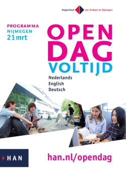 Programma Open Dag Nijmegen 21 maart 2015