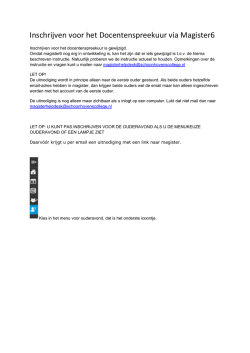 Inschrijven voor het Docentenspreekuur via Magister6