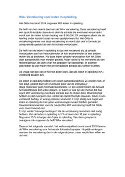Voorstel WA plus in entreepakket - Het Gilde van Vrijwillige Molenaars