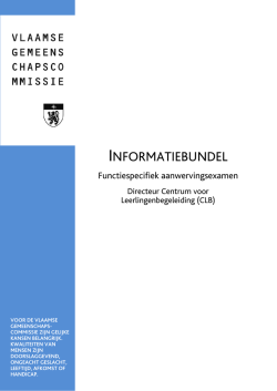 INFORMATIEBUNDEL - Vlaamse Gemeenschapscommissie