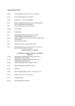 Jaarprogramma 2015 - Christelijke Muziekvereniging Euterpe te Halle