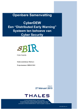 SBIR13C043 CyberDEW een distributed early warning systeem