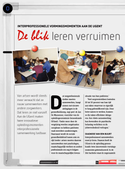 Interprofessionele vormingsmomenten aan de UGent