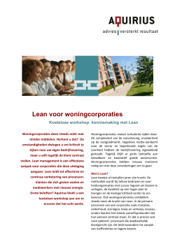 leaflet - Lean voor Woningcorporaties