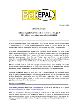 Het succes gaat onverminderd door voor de EPAL-palet
