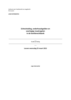 Echtscheiding, onderhoudsgelden en voorlopige