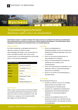 Verzekeringseconomie - Universiteit van Amsterdam