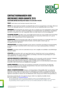 Contractvoorwaarden voor Greenchoice Groen Garantie maart 2015