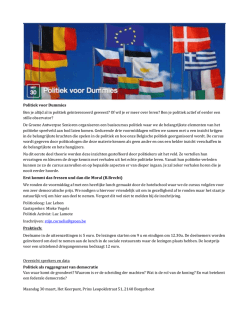 Politiek voor Dummies Ben je altijd al in politiek