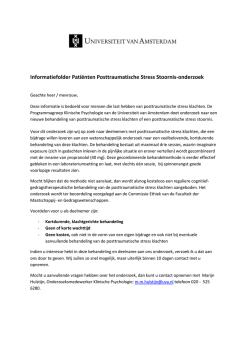 Informatiefolder Pati&euml;nten Posttraumatische Stress