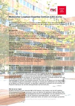 Medewerker Loopbaan Expertise Centrum (LEC) (0,6 fte)