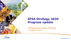 EFSA Strategy 2020 Progress update