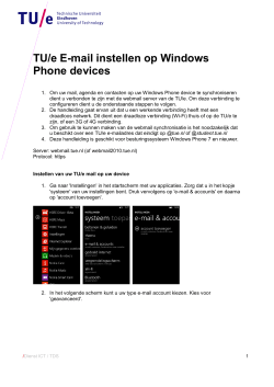 TU/e E-mail instellen op Windows Phone devices