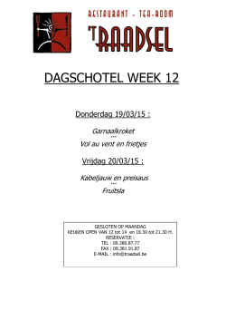 DAGSCHOTEL WEEK 12