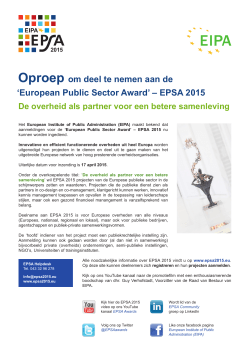 Oproep EPSA 2015