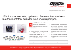 15% introductiekorting op Hettich Benelux thermomixers