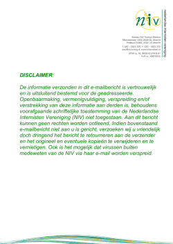 DISCLAIMER: De informatie verzonden in dit e-mailbericht is