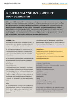 RISICOANALYSE INTEGRITEIT voor gemeenten
