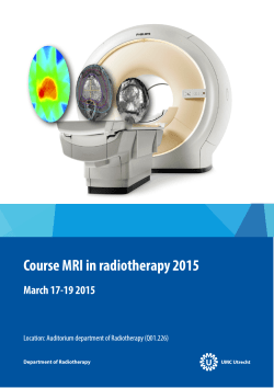 Course MRI in radiotherapy 2015