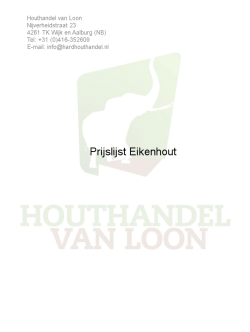 Prijslijst Eikenhout - Houthandel van Loon
