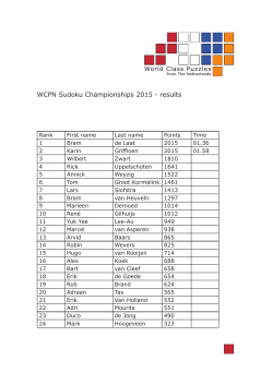 WCPN Sudoku Championships 2015