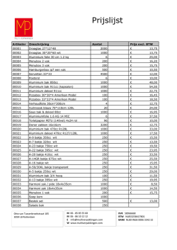 Prijslijst - Multi Verpakkingen
