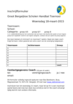 Inschrijfformulier Groot Bergeijkse Scholen Handbal