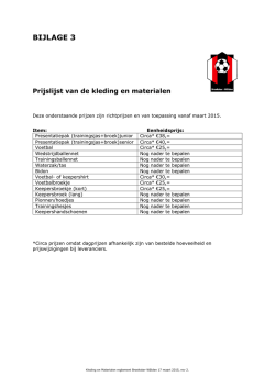 Prijslijst - Broekster